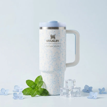 Pipetli Çelik Bardak 1,18 L · Toscana Toile Alpine Blue